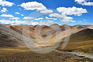 Tibet, summer landscape at an altitude of more than 5000 meters. On the way to the source of Ind river