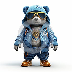 Tibetan Blue Bear: Hip-hop Inspired Cartoon Character In 3d