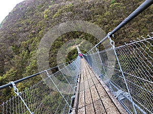 Tibetan bridge Carasc or Ponte Tibetano Valle di Sementina or Tibetische Brucke Carasc, Monte Carasso photo