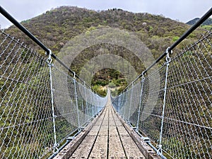 Tibetan bridge Carasc or Ponte Tibetano Valle di Sementina or Tibetische Brucke Carasc, Monte Carasso photo