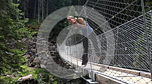 Tibetan bridge in val di fiemme at la Scofa