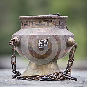 Tibetan Buddhist ceremonies lamp for religious ritual, Nepal
