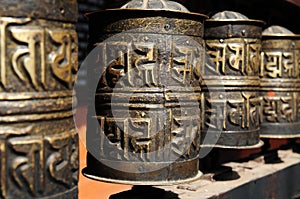 Tibetan Buddhist prayer wheels Golden Temple