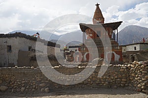 Tibetan chorten from Tsharang Upper Mustang , Nepal