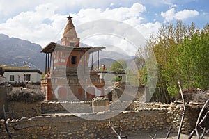 Tibetan chorten from Tsharang Village Upper Mustang Nepal