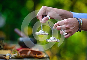 Tibetan cymbals played photo