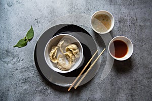 Tibetan delicacy dim sums with condiments