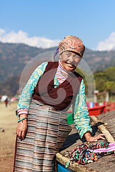 Tibetan lady selling