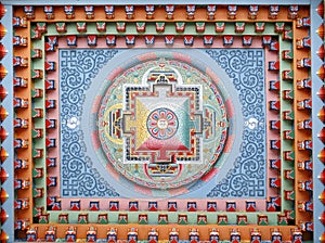 Tibetan mandala painting on monestery photo