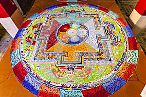 Tibetan mandala tilt from colored sand