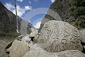 Tibetan mani prayer stones, annapurna