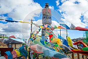 Tibetan mantra at 2492 landmark of Deqing City