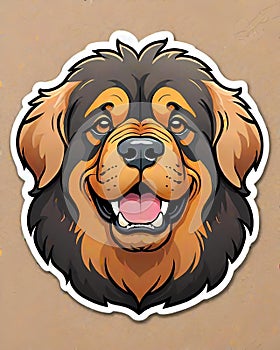 Tibetan mastiff dog sticker label artistic expression