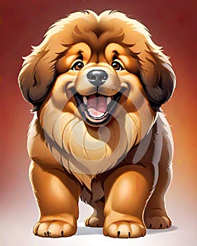 Tibetan Mastiff puppy dog cartoon character