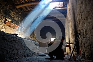 A tibetan monastry kitchen