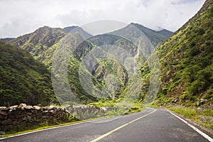 Tibetan Plateau mountain highway landscape