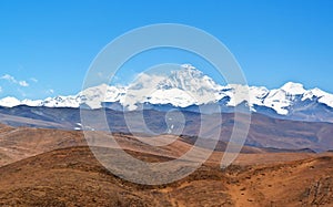 Tibetan plateau scene-Overlook Everest(Mt. Qomolangma)
