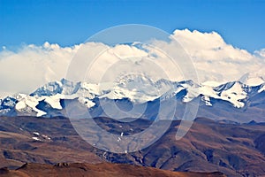 Tibetan plateau scene-Overlook Everest(Mt. Qomolangma)