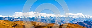 Tibetan plateau scene-Overlook Makalu-Lhotse-Evere st-Cho Oyu