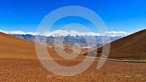 Tibetan plateau scene-Overlook Makalu-Lhotse-Evere st-Cho Oyu photo