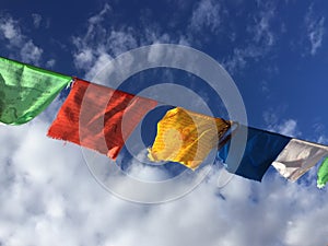Tibetan Prayer Flags in the Wind Mongolia