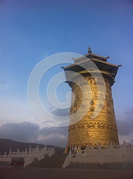 Tibetan Prayer Wheel in Gansu, China