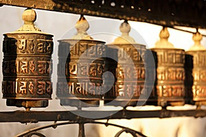 Tibetan prayer wheels