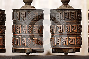 Tibetan prayer wheels