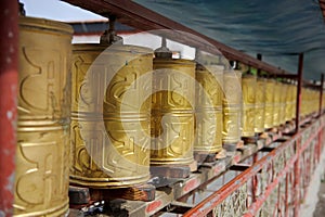 Tibetan prayer wheels