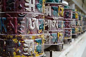 Tibetan prayer wheels