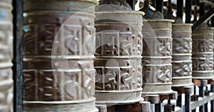 Tibetan prayer wheels