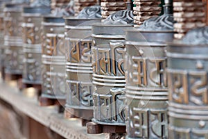 Tibetan prayer wheels