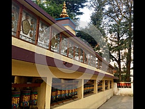 Tibetan Prayer Wheels in the Kora Walk , McLeodgange, Dharamsala, India