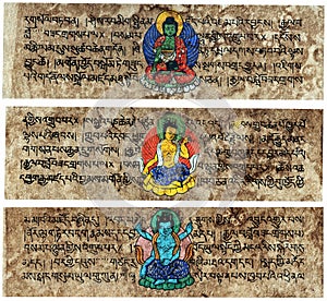 Tibetan Sanskrit Prayer Tablets