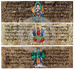 Tibetan Sanskrit Prayer Tablets