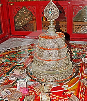 Tibetan Silver Mandala Set, Gyuto Monastery, Dharamshala photo
