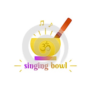 Tibetan singing bowl, logo or icon concept