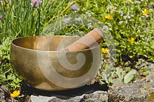 Tibetan singing bowl made of seven metals