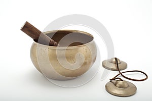 Tibetan Singing Bowl with stick and Tingsha