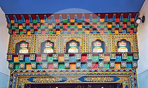 Tibetan Snow Lion Statues in a temple of Chagdud Gonpa Khadro Ling Buddhist Temple - Tres Coroas, Rio Grande do Sul, Brazil