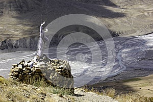 Tibetan Stupa and Spiti River