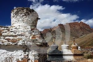 Tibetan stupas in Ladakh