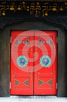 Tibetan style door