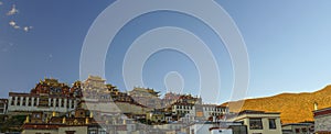 Tibetan temple at sunset