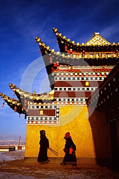 Tibetan temple and prayers