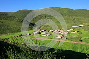 Tibetan village landscape in tibet