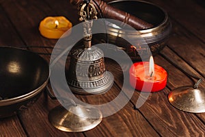 Tibetian instruments for music meditation