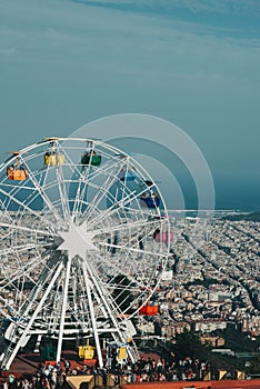 Tibidabo amusement park wheel Barcelona