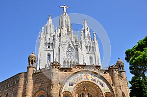 Tibidabo church in Barcelona, Spain. photo