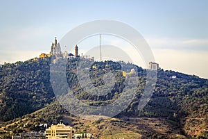 Tibidabo hill in Barcelona, Spain